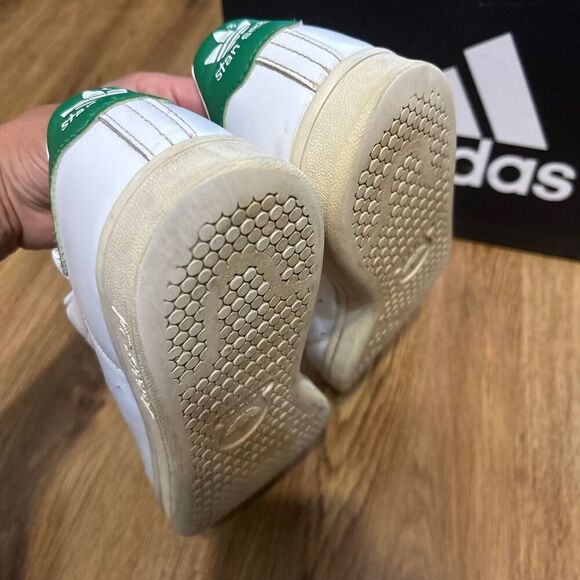 ADIDAS Stan Smith white green lace up shoes sneakers women’s 8 / men’s 7 - Picture 7 of 10